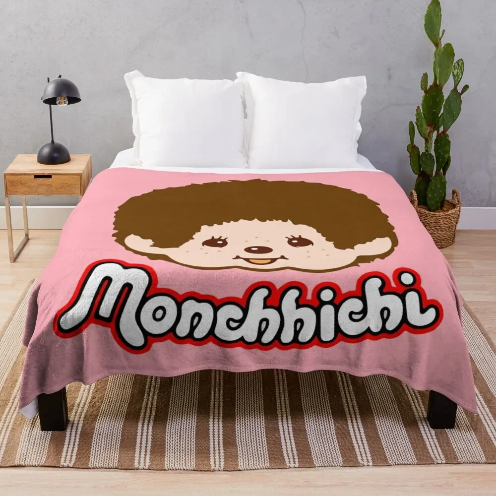 Monchichi-coperte da tiro rosa per coperte carine manga da letto