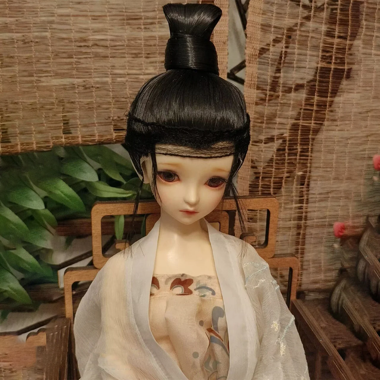 1/4 1/3 مقياس القديمة زي BJD شعر مستعار لدمية Hanfu نمط الرجعية الشعر الساموراي الباروكات ل BJD/SD MSD SD13 SSDF العم اكسسوارات C1982