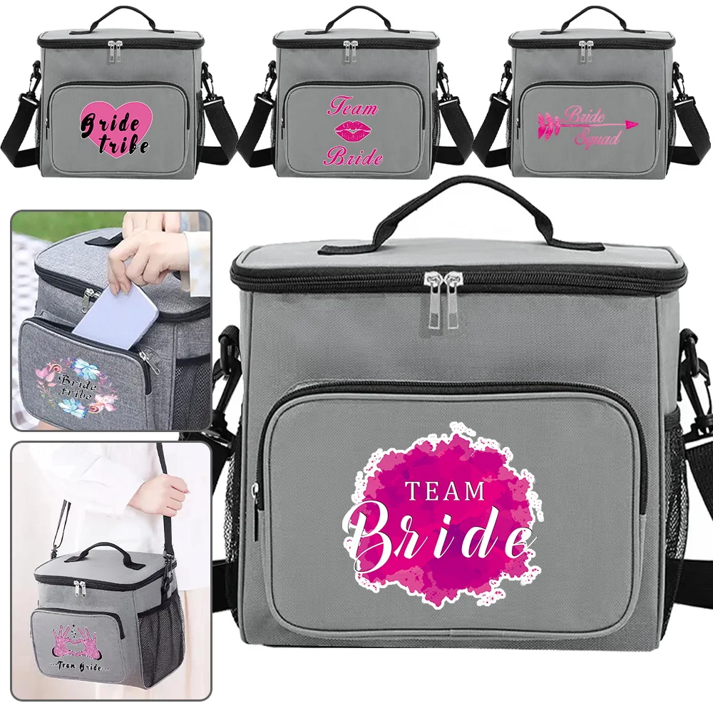 

Compact Lunch Box in Grey Color for Adults Thermal Insulated and Hygiene-Friendly Bride Printing Series Food Storage Bag