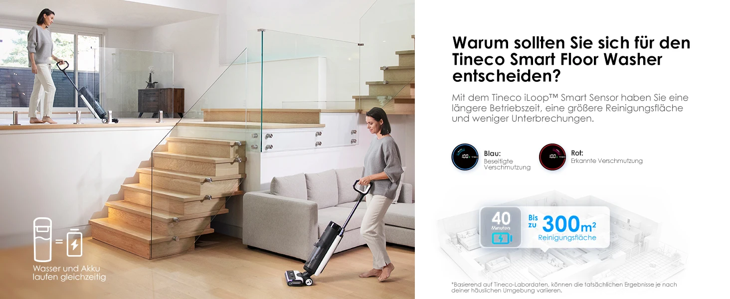 Tineco Floor ONE S7 PRO Kabelloser Nass-Trocken-Saugwischer mit LED-Display, entfernt klebrige Verschmutzungen und Tierhaare, Zentrifugalttechnologie. – Detail 6