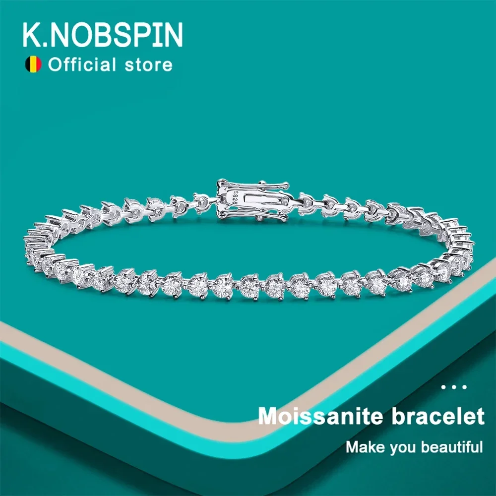 

New 3mm D Color Moissanite Tennis Bracelet 3 Prong Setting Trendy Women Man GRA Certified Fine Jewelry s925 Sliver Bracelet