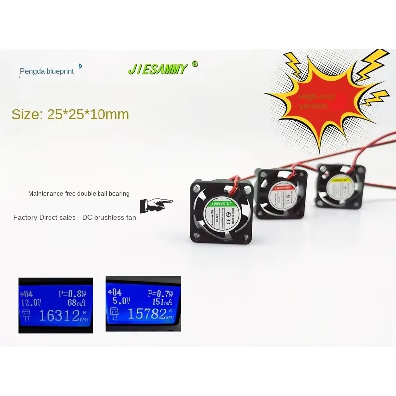 pa NEW JESAMMY DOUBLE BALL BEARING 2510 HIGH ROTATION 24V 12V5V GRAPHICS CARD MICRO 2.5CM COOLING FAN25*25*10MM