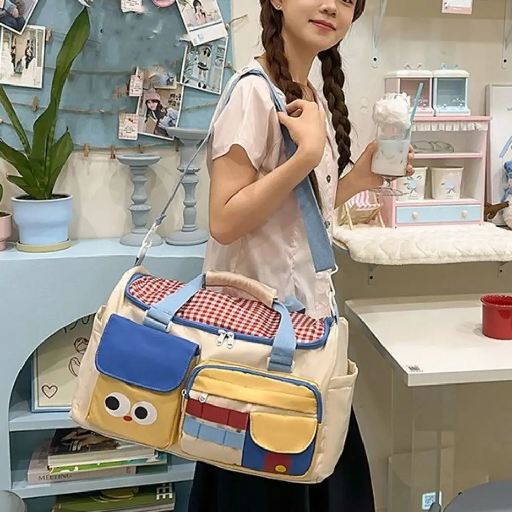 

Large Capacity Dopamine Travel Bag Multiple Pockets Oxford Travel Duffle Bag Colorful Water-resistant Weekend Trip Bag