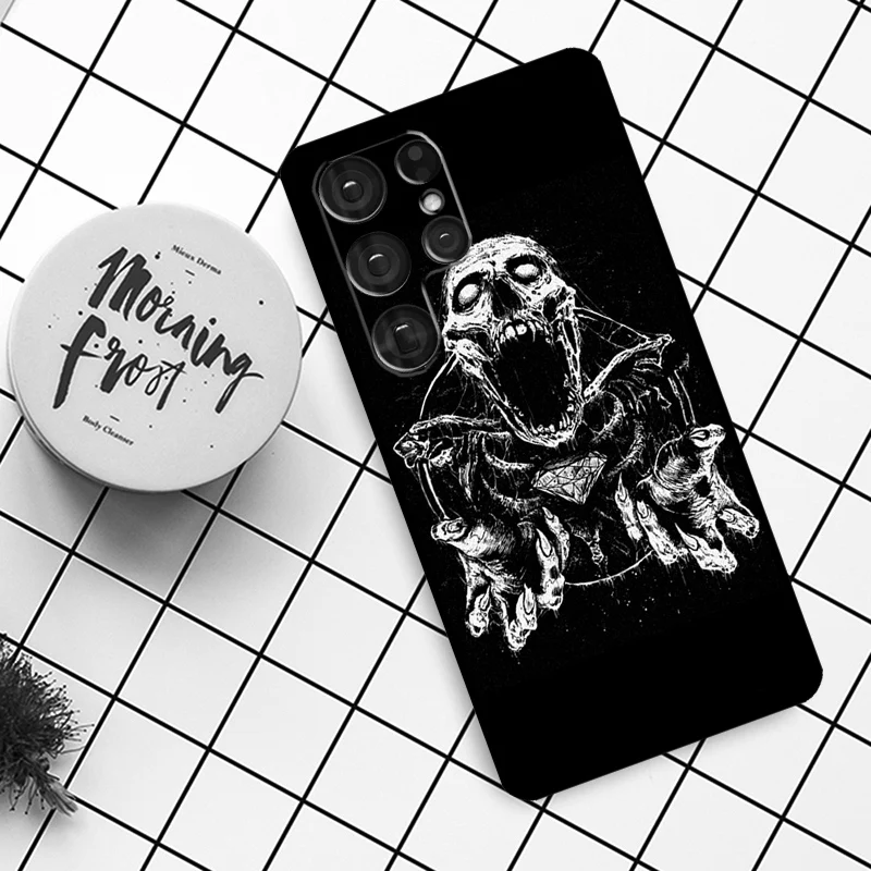 Funda de calavera de moda gótica para Samsung Galaxy S21 S22 S23 S24 S25 Ultra S9 S10 S25 Plus S25 FE S20 FE