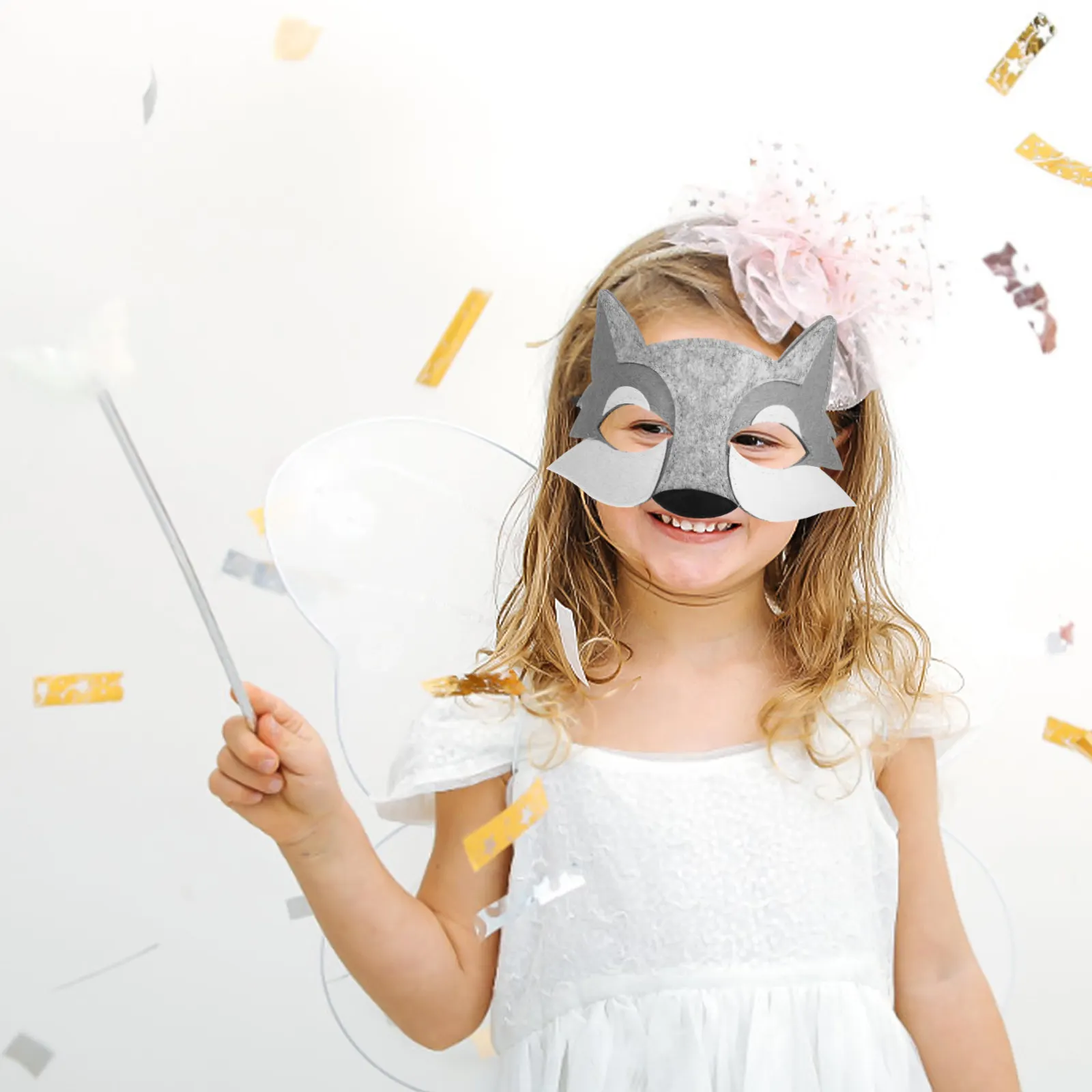 

Halloween Wolf Mask Cosplay Party Supplies Realistic Eye-Catching Comfortable Wearable Wolf Mask Party Supplies