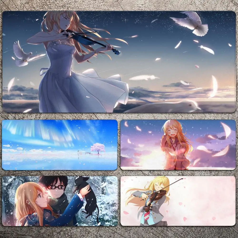 

Anime Girl Miyazono Kaori Your Lie In April Mousepad Large Gaming Mouse Pad LockEdge Thickened Computer Keyboard Table Desk Mat