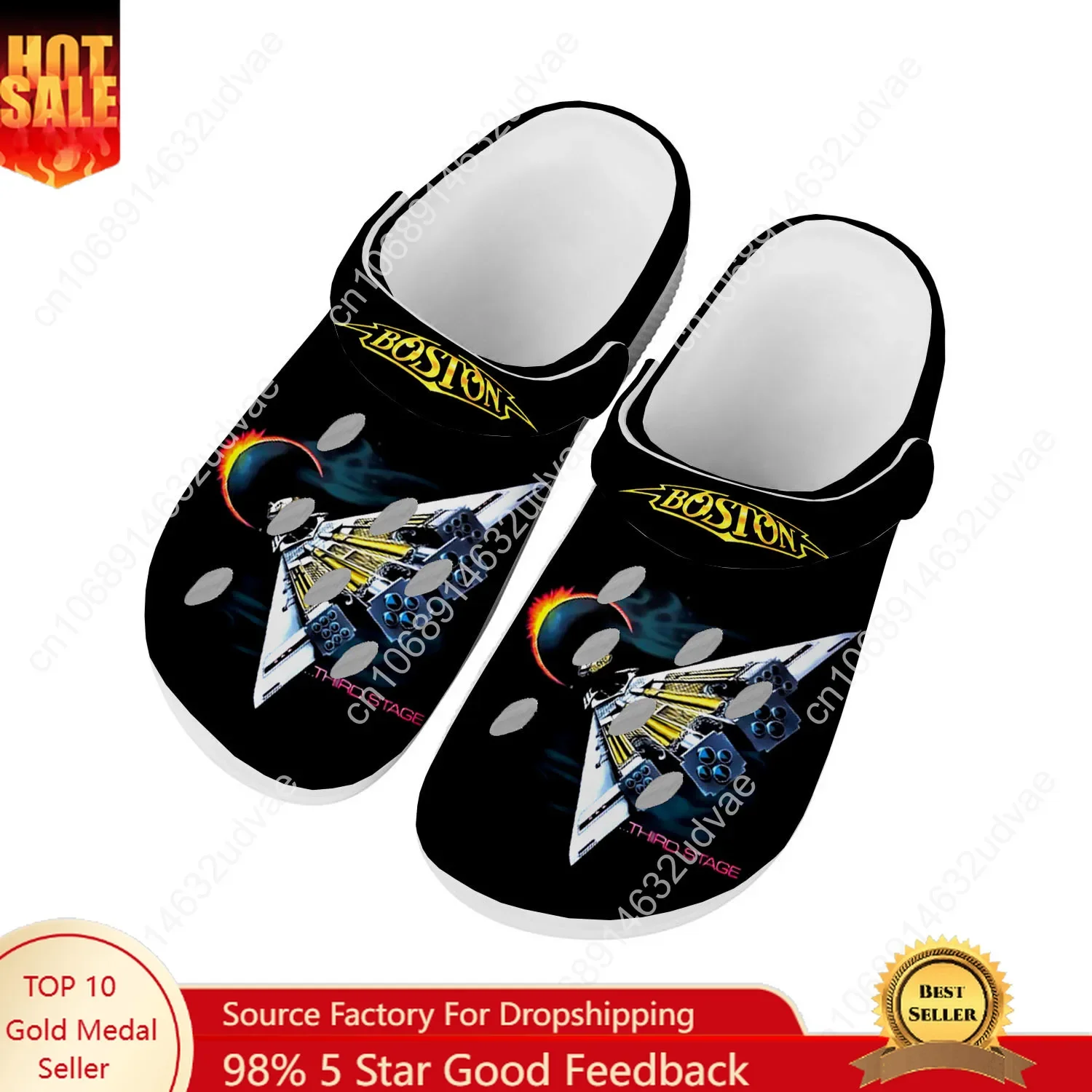 Boston Band Water Shoes Men Women Teenager Comfortable Fashion Home Garden Clogs Custom Sandals Beach Breathable Hole Slippers
