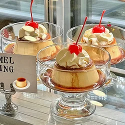 200ml Glass Yogurt Cup Tall Dessert Cup Ice Cream Bowl Pudding Bowl Restaurant Party Glass Korean Wine Glass Kitchen Accessories