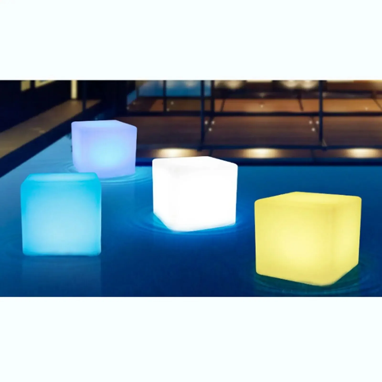 Cubo de luz LED RGB externo/interno, banco que muda de 16 cores, assento para cadeira de festa no pátio