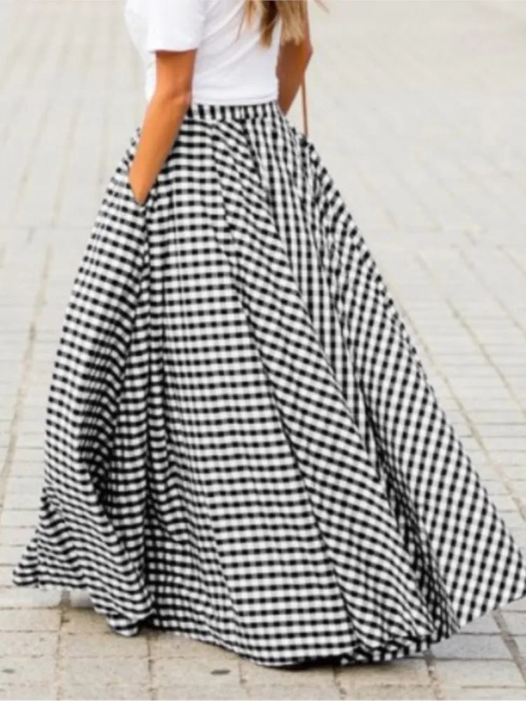 Fashion Elegant Skirt For Women Casual High Waist Loose Long Skirts Female Holiday Party Office Skirt Womens Clothing Summer New