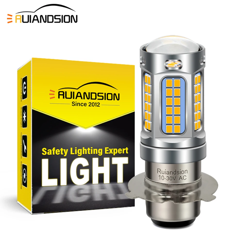 

Ruiandsion 9W P15D-25-3 LED Motorcycle Light Hi/Lo Beam Conversion Kit for Honda 1200LM AC/DC 12V 24V 4300K 6000K