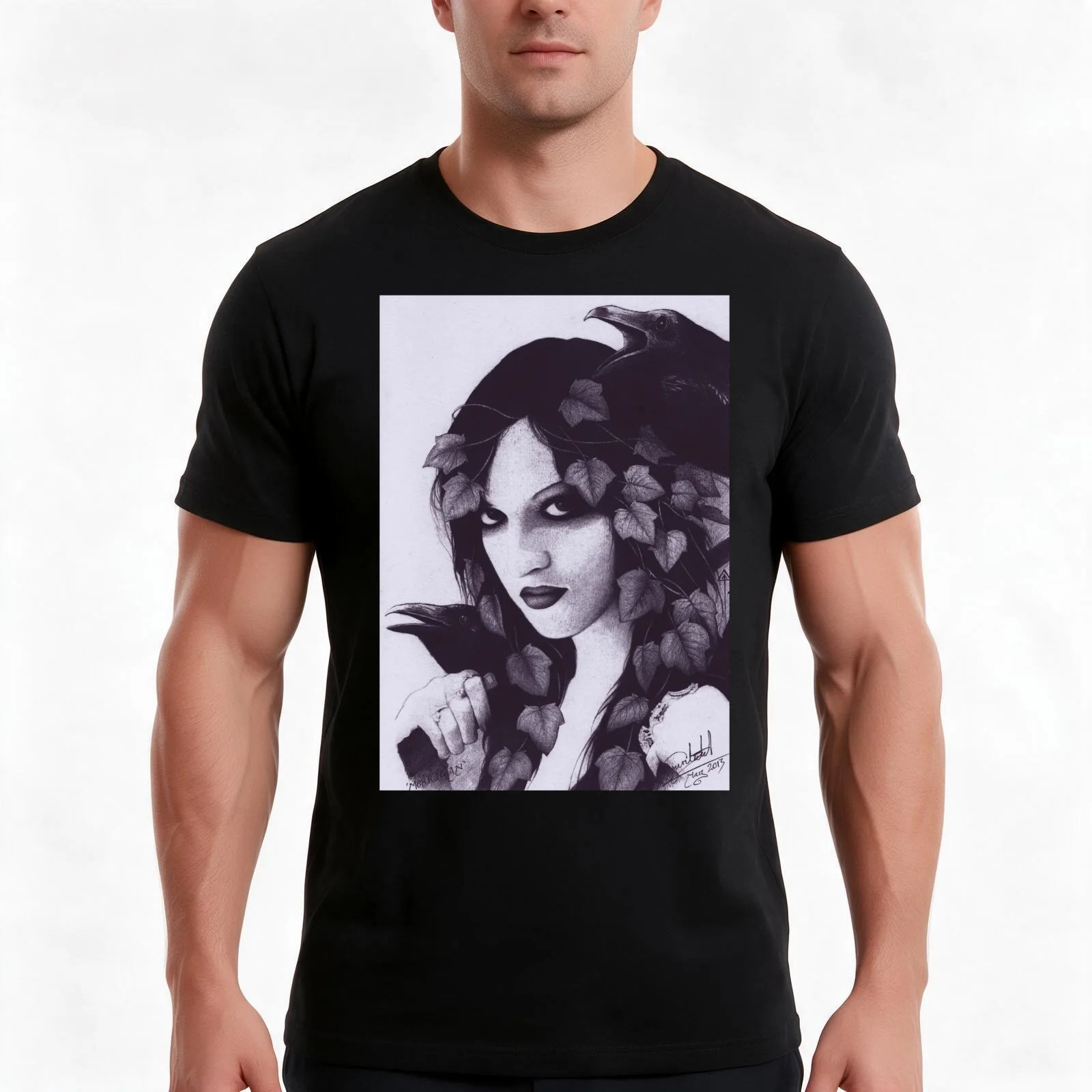 Morrigan T-Shirt Summer Casual Cotton Tee Oversized Streetwear Tops Vintage Graphic Print Loose Fit Short Sleeve