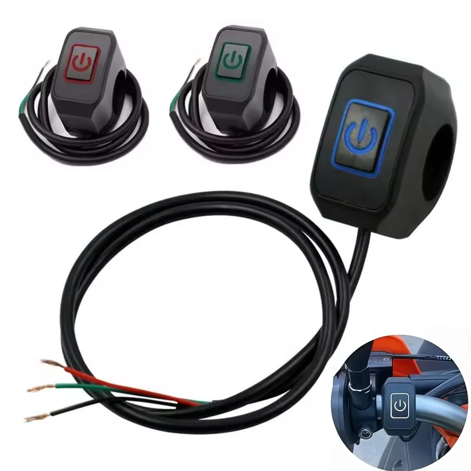22mm Motorrad-Lenker LED Modifizierter Schalter Dreistufiger Wasserdichter 12V Scheinwerfer Nebelscheinwerfer Retro-Steuerung für Motorräder