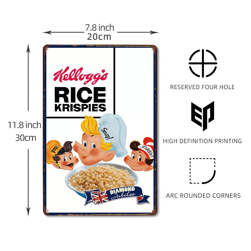 レトロな金属ブリキ看板ヴィンテージ食品広告キッチン壁装飾ホームアート