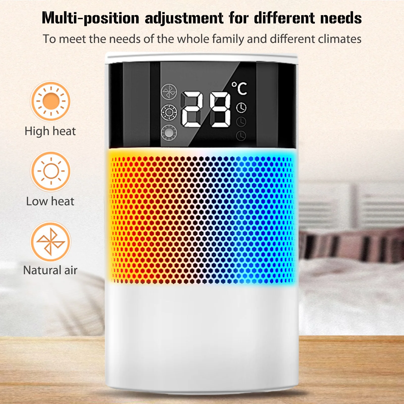 Elektrische PTC Heizung Fan 2 IN 1 Elektrische Kühlung Heizung Desktop Fan Touch Screen Heizung Warme Luft Gebläse Haushalt Wärmer maschine