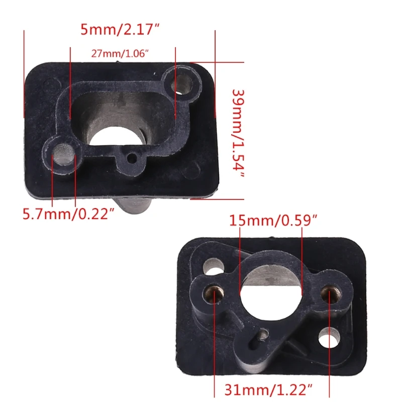 Intake manifold + 2pcs 40-5 43CC 52CC brush cutter intake manifold carburetor base connector,admitting pipe,carb adaptor