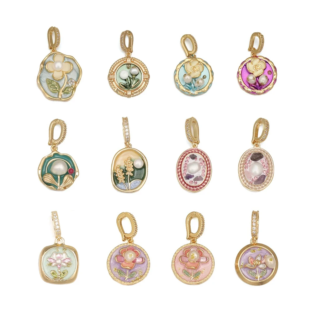 

Cordial Design 10Pcs Necklace Accessories/Hand Made/DIY Making/Copper Charms/Flower Shape/Pendant For Natural Pearl Bracelets
