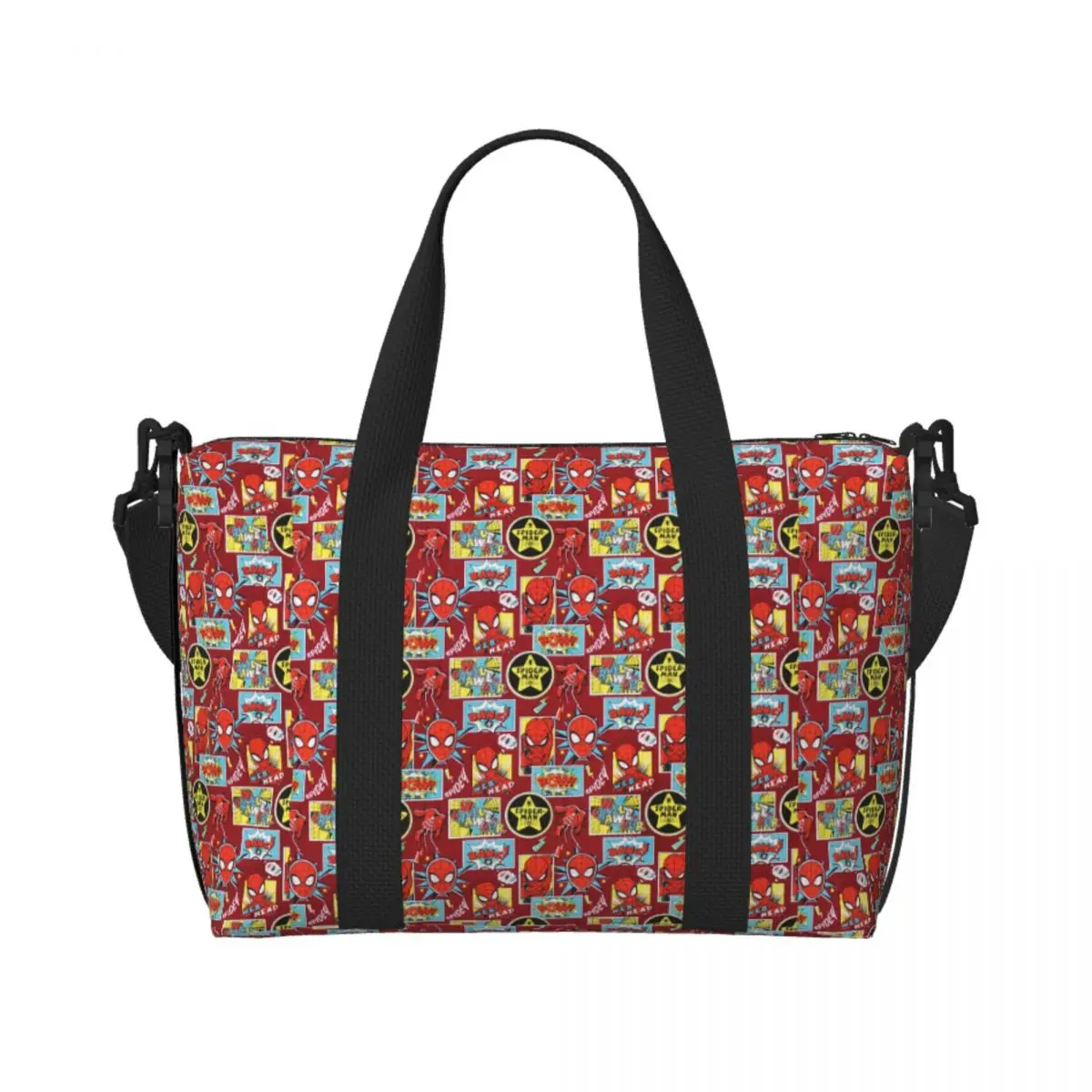 Bolso de mano de playa personalizado con dibujos de arañas de acción para mujer, bolsas de compras de viaje de película de superhéroe Extra grande para gimnasio