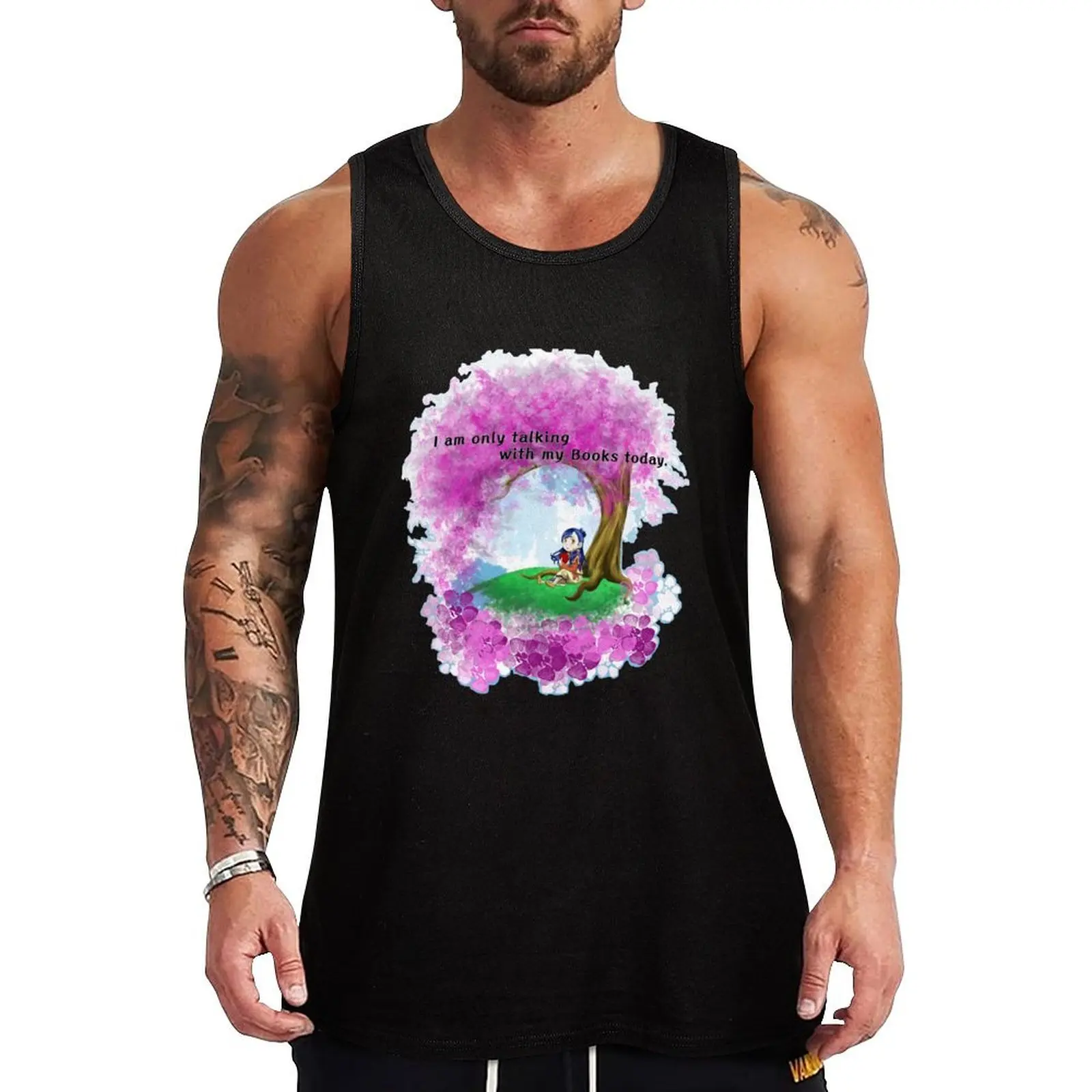 I am only talking to my books today- Ascendance of a Bookworm Tank Top mens gym clothes summer 2024