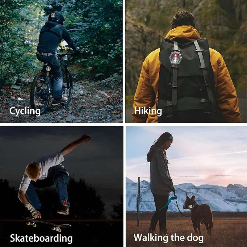 5 Modes Flashlight Bicycle Headlight Bike Warn Light USB Rechargeable Outdoor Warn Light for Helmet Backpack Running Accessories