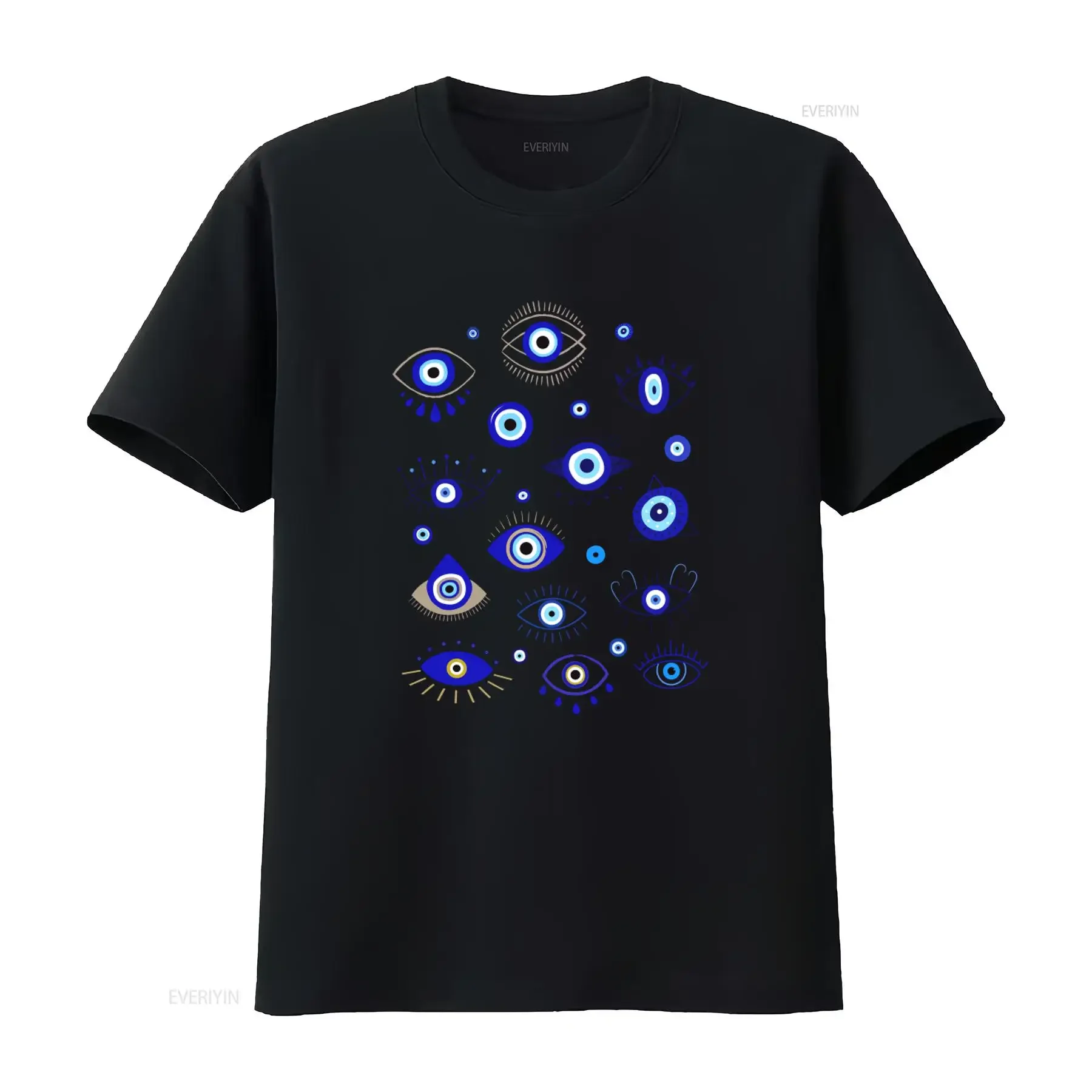Evil Eye Print T shirt Greek Souvenir Turkish Greece Clothes Boho Mystical Soft Comfortable  vintage Washed Unisex