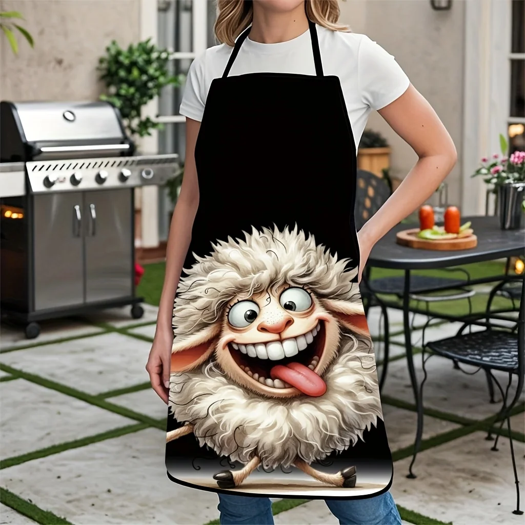 Funny Cute Sheep Face Apron Funny Kitchen Apron Novelty Cooking Apron Gift for Bakers
