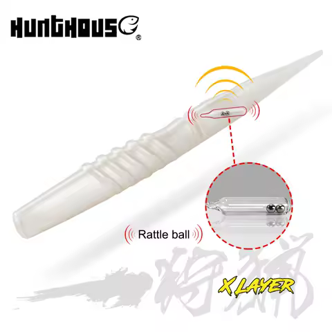 Hunthouse Official Store Soft Lure Fishing Silicone Bait 6pcs/110mm/5.3g 4pcs/150mm/14g With Rattles Pike Leurre Souple Fish