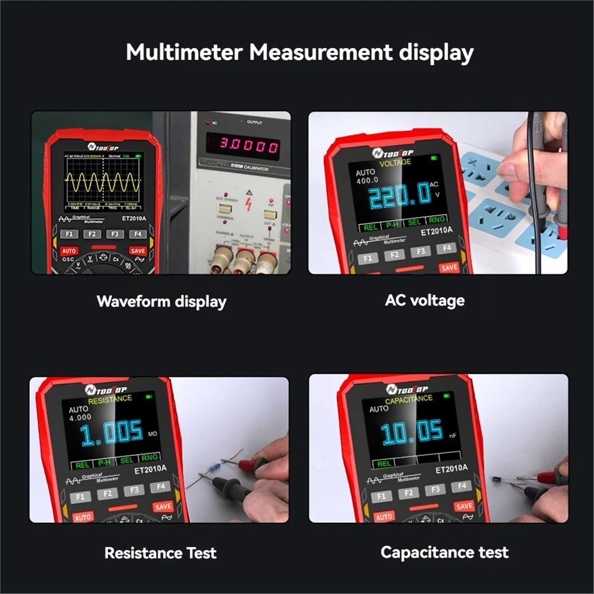 New TOOLTOP 2 In1 Digital Multimeter Analog Band Width 2.5MS/S Sampling Rate Waveform Data Storage Oscilloscope Tester