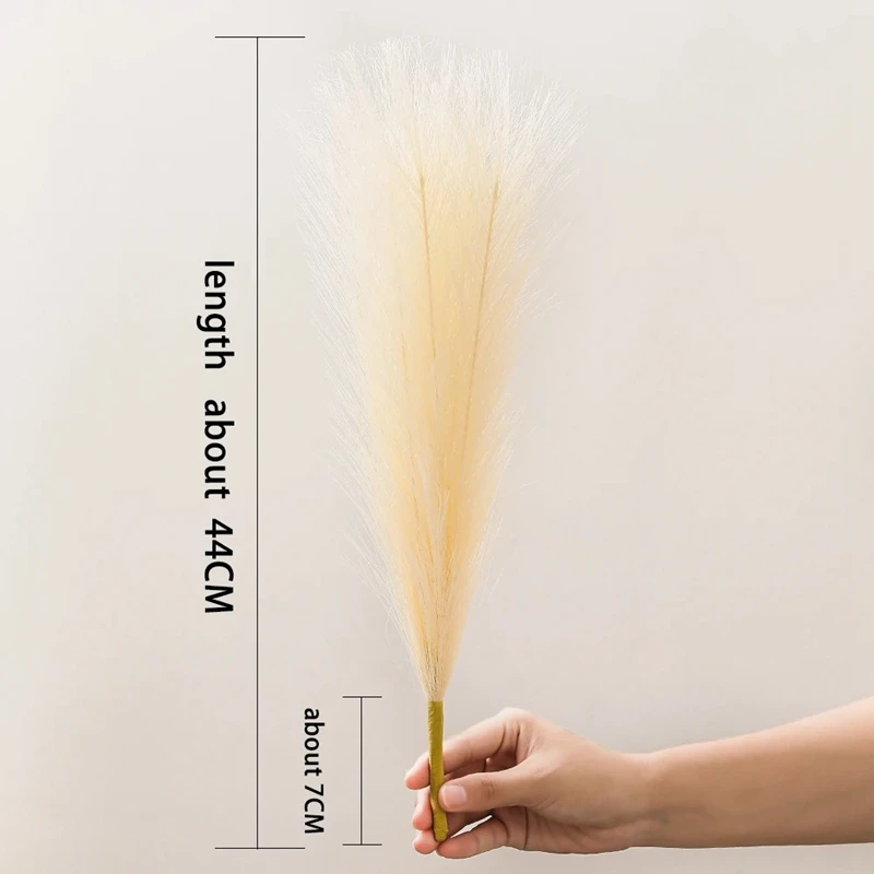 1Pcs Artificial 44CM Pampas Grass Bouquet for Home Bedroom Room Wedding Decoration Fake Plant Simulation Dried Flower Reed