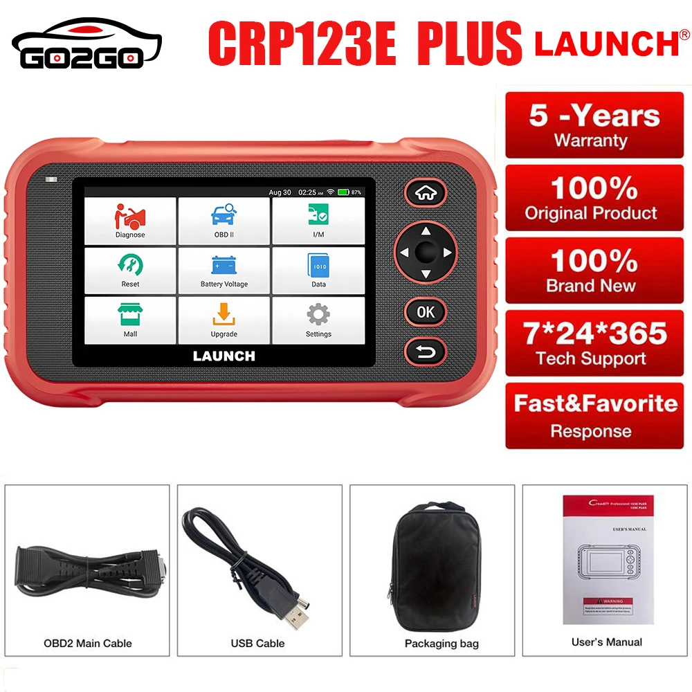 LAUNCH CRP123E PLUS Full Systems Car Diagnstic Tools OIL ETC SAS Reset Service OBD2 Scanner Battery Test Auto VIN scan Tool