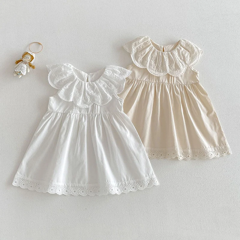 

Новое летнее платье для девочек 2026 года: детское праздничное платье принцессы без рукавов из хлопка с вставками, для малышей 1-4 лет