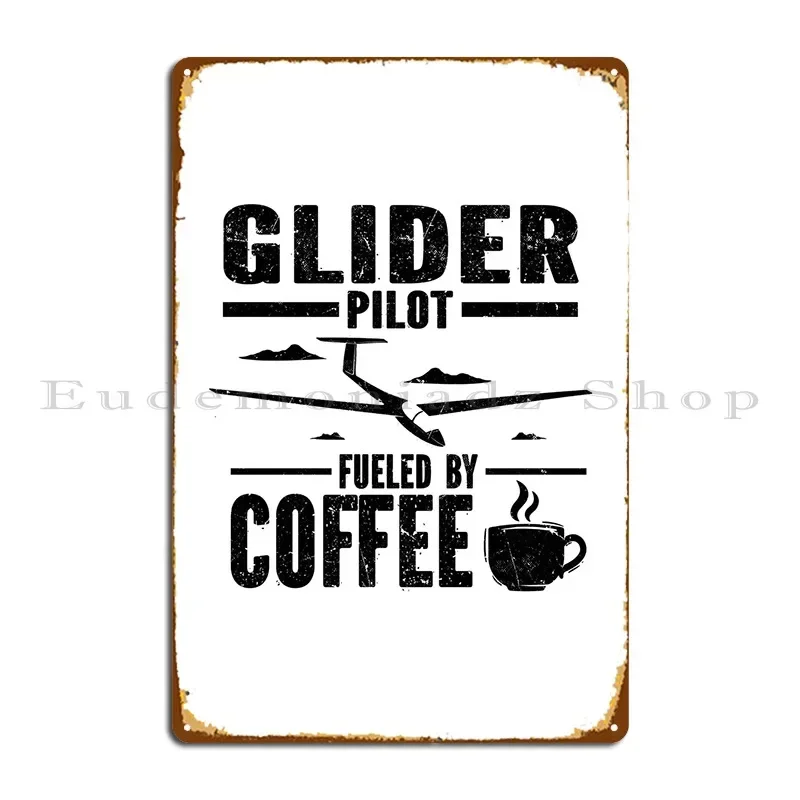 Gliding Glider Coffee Gift Metal Plaque Poster Kitchen Design Vintage Cinema Garage Tin Sign Poster