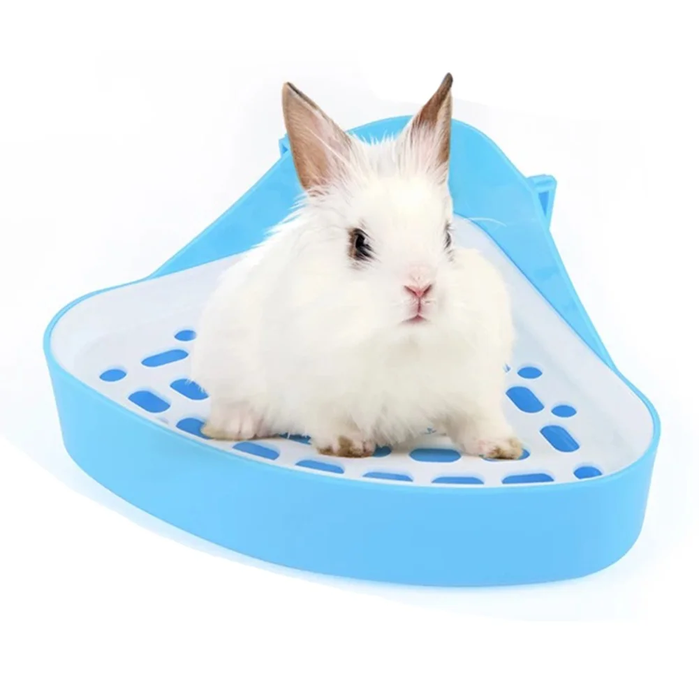 Small Pet Rabbits Triangle Basin Plastic Anti-fouling And Anti-odor For Small Chinchillas Small Guinea Pigs Ferrets