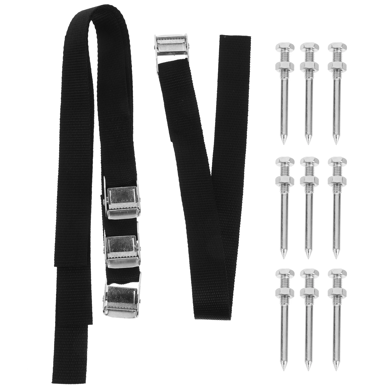 

1 set Lawn Aerator Spikes Accessories 4 Metal Straps 58MM Nails Adjustable Aerating Sandals for Patio Grass Shoes Spike