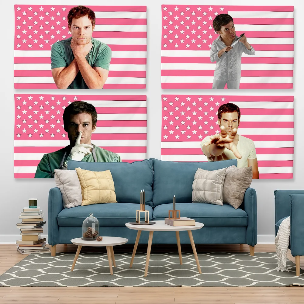 Michael C. Hall D-Dexter Flag Tapestry Outdoor Party Bedroom Living Room Dormitory Decorative Themed Wall Hanging Banner Gift