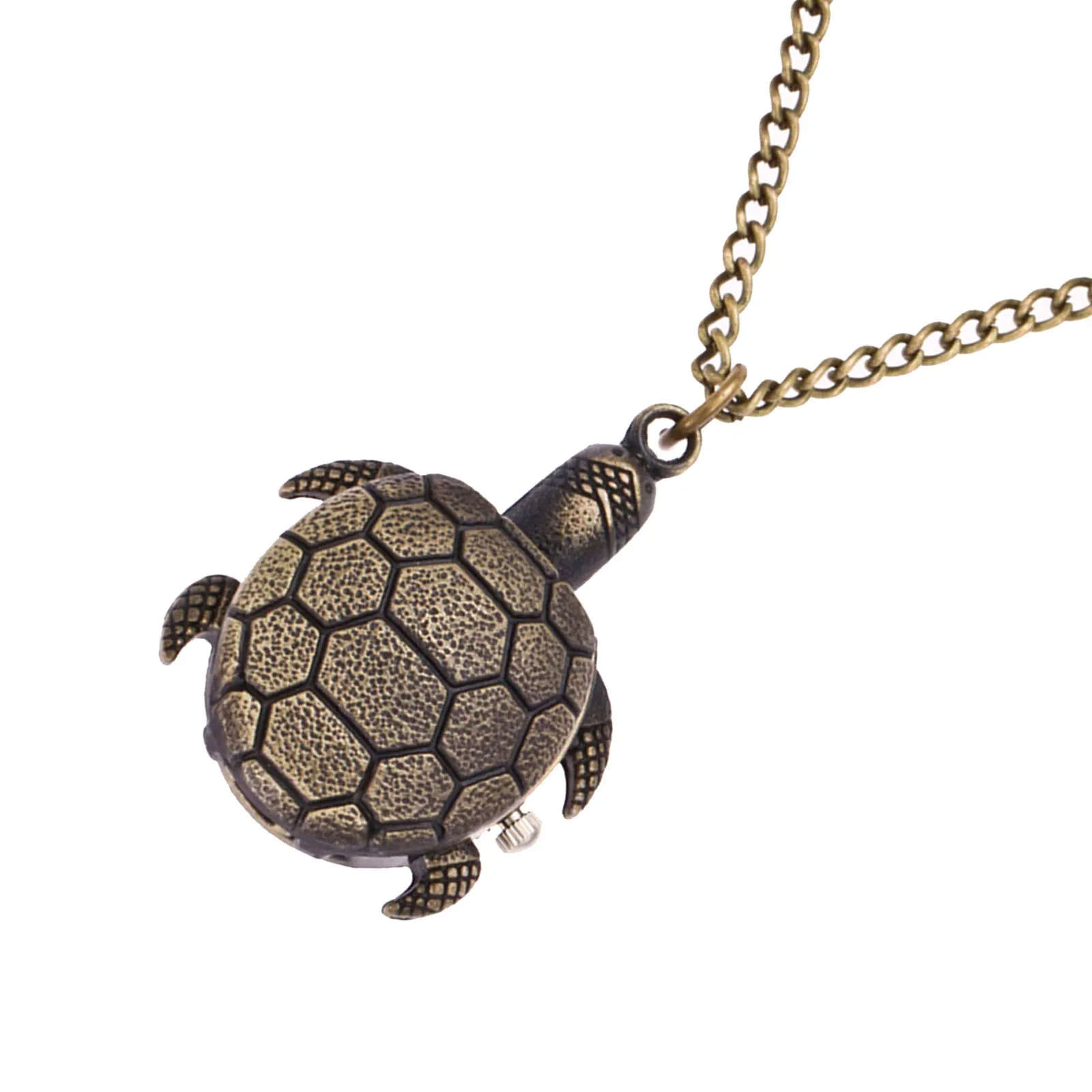 

1Pcs Quartz Pocket Watch Retro Alloy Turtle Pattern Lightweight Durable Classic Vintage Turtle Pattern Pocket Watch