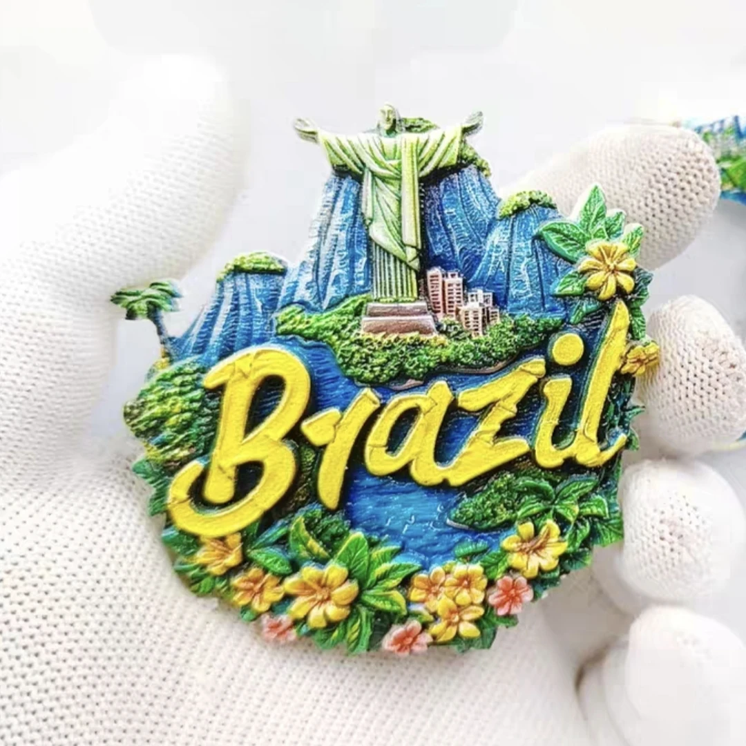 South America Brazil Resin 3D Fridge Magnets Tourism Souvenir Refrigerator Sticker Handicraft Gift Decoration Articles