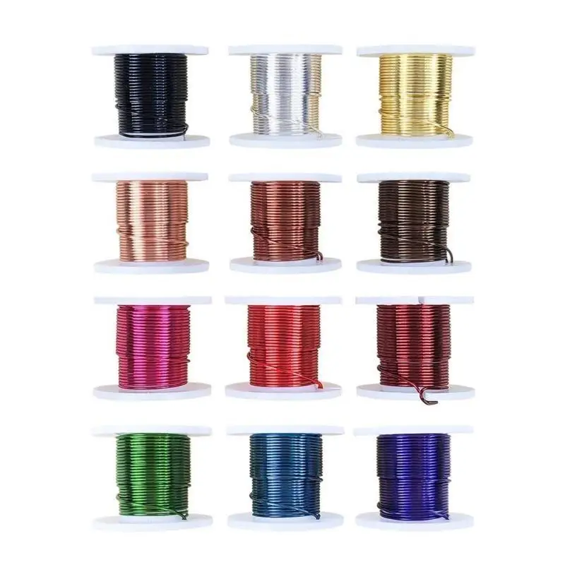 31BB Versatile Brass Wires for Crafting Supplies 12 Gauge Soft Bendable Sturdy Metal for Jewelry and Armatures 12 Color