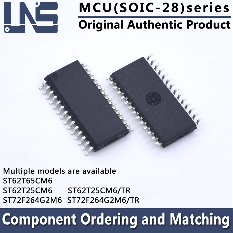 SOIC-28 MCU, ST62T25CM6, ST62T25CM6, ST62T65CM6, ST72F264G2M6, ST72F264G2M6/TR, 7,5 milímetros, 1PC