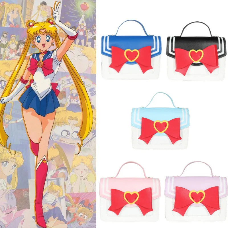 Periferiche anime giapponesi simpatico cartone animato ragazza magica arco contrasto colore pu borsa a tracolla borsa da donna personalità