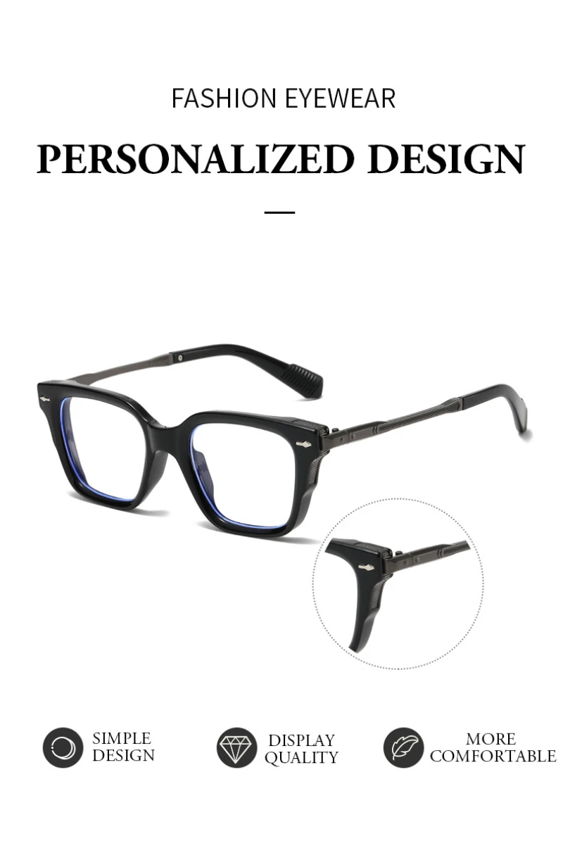 BEMORE Square Prescription Glasses For Women Acetate Photochromic Anti Blue Light Minus Diopter Optical Eyeglasses