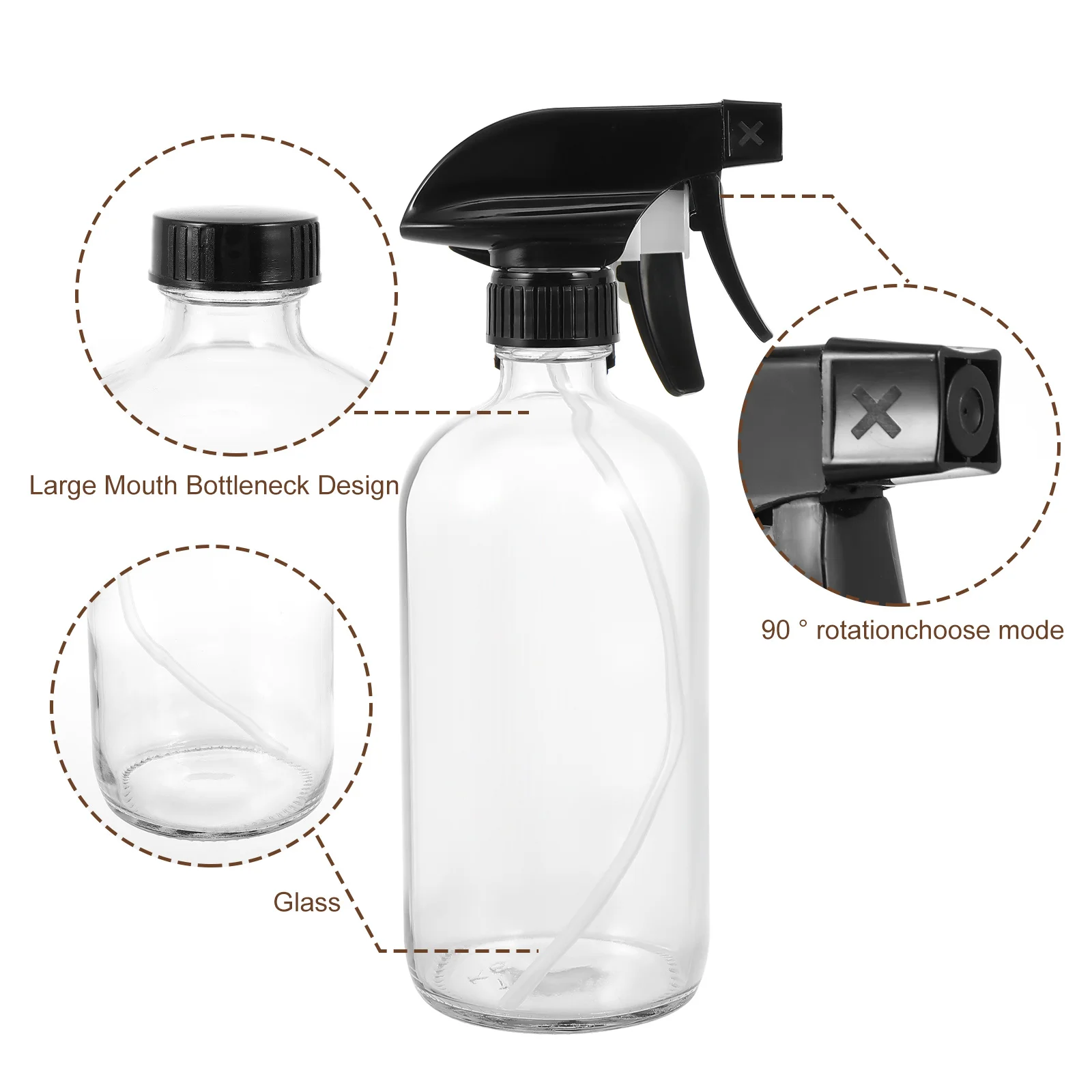 2 قطعة 500 مللي زجاجة رذاذ موزع زجاجي محمول للسفر زجاجة سائلة للمكياج والشامبو والزيوت العطرية #2
