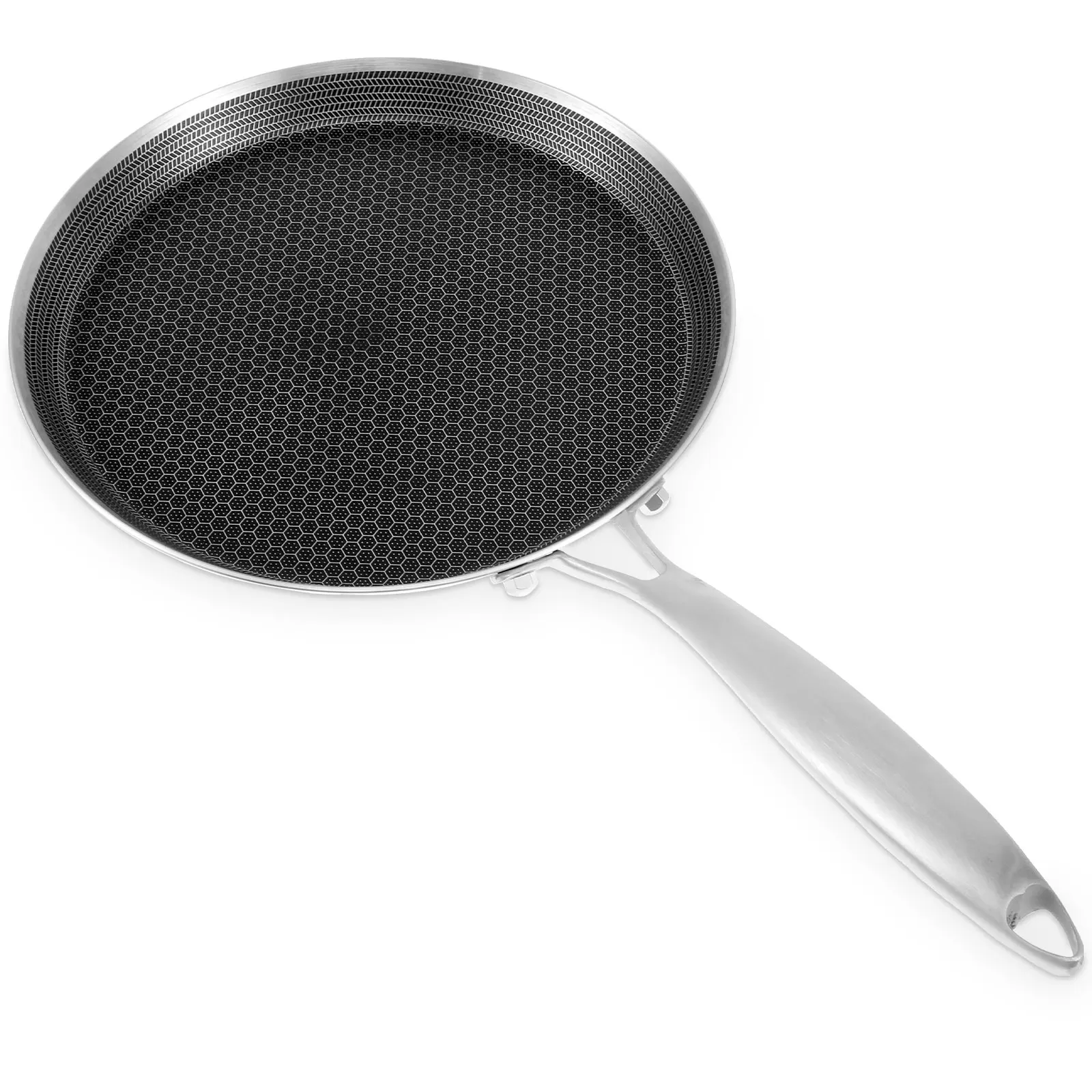 

Crepe Pan Nonstick Honeycomb Dosa Pan Stainless Steel Ergonomic Handle Kitchen Pancake Pan Induction Compatible Tortilla Pan