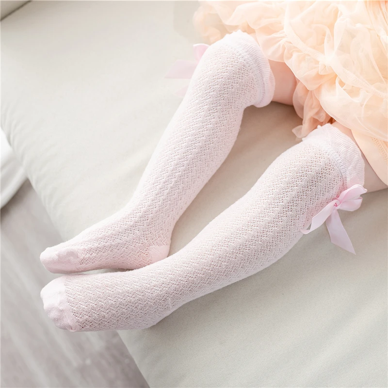 0-3years New Kids Socks Cute Bow Knot Baby Girls Knee High Socking Soft Children Socks Princess Toddler Leg Warmers Party Gift