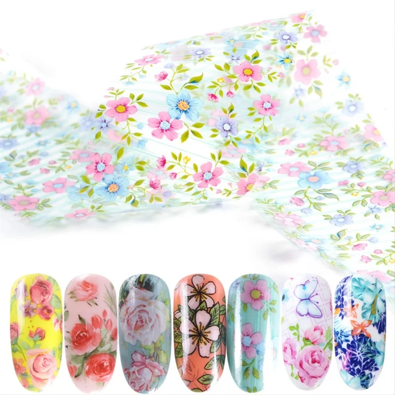 Rose Flower Sticker  Nail Foil Nail Art Transfer Decals Slider Nail Water Decal Design Accessories Manicures Decorations