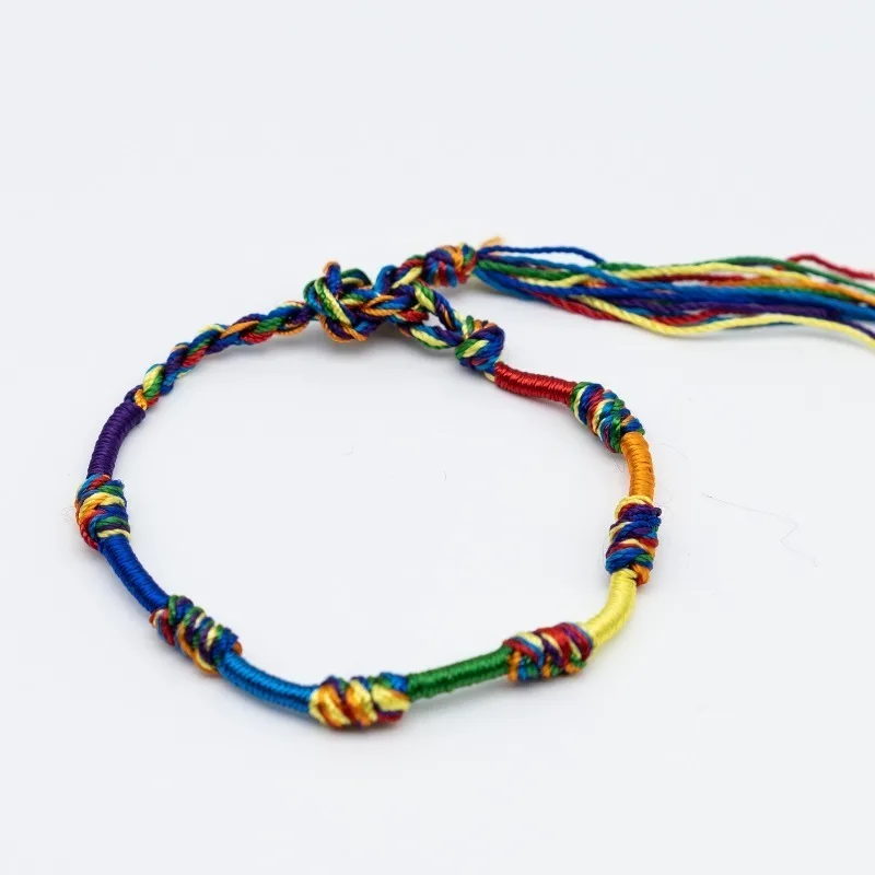 اليدوية مضفر سوار ملون قوس قزح حبل للرجال النساء الحب هو الحب قابل للتعديل معصمه نادي حفلة هدية مجوهراتpulseira #4