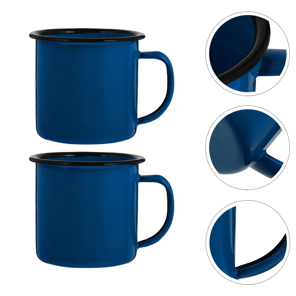

2 Pcs Retro Glass Vintage Coffee Mug Classic Iron Cups Milk Supply Household Milk Mug Anti Slip Durability Long Use Healthy