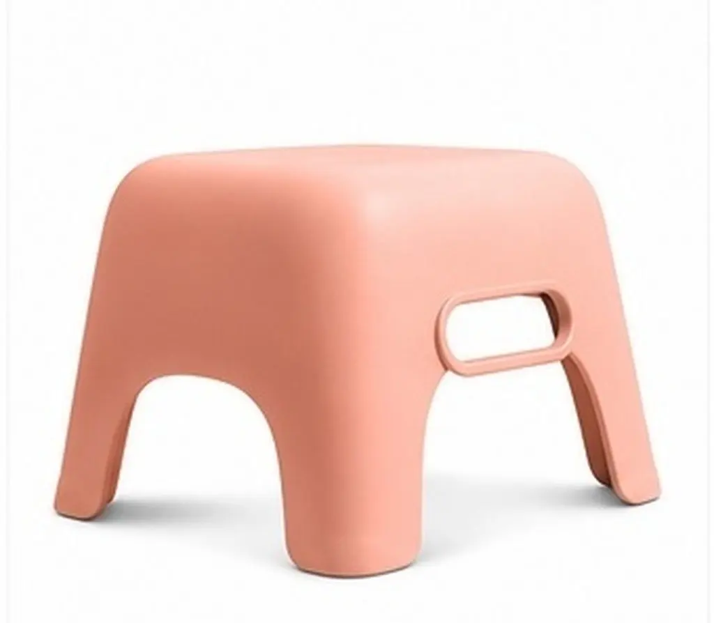 Thickened Non-Slip Stool Lightweight Plastic Small Footstool Stackable Step Stool with Handle for Home