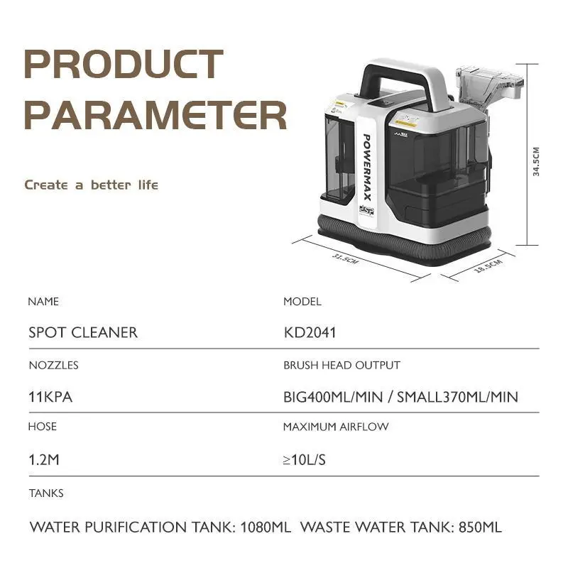 Odkurzacz w sprayu do czyszczenia sof z tkaniny KD2041 z funkcją usuwania roztoczy do dywanów i materacy