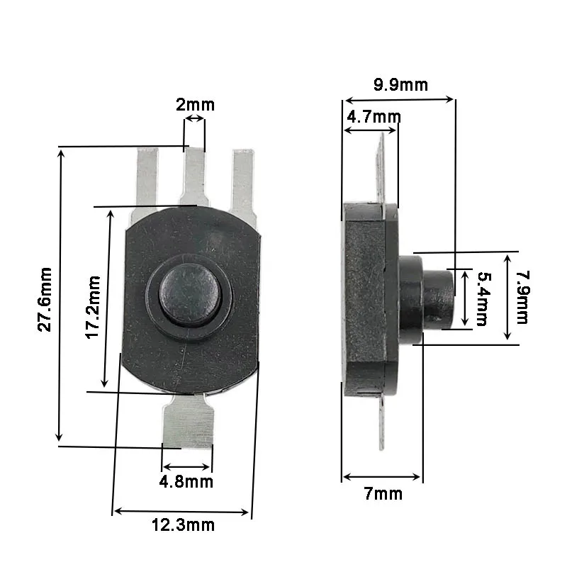 Flashlight Desk Lamp Button Switch 17x12mm 3 Modes DIY Toy Model Night Light Small Switch Accessories YD31